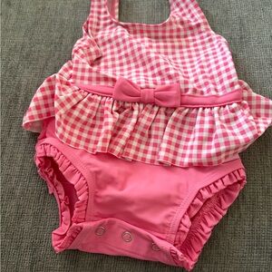 Ruffle Butts Pink Checkered Swimsuit